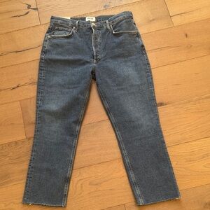 Agolde Dark Blue Straight Jeans